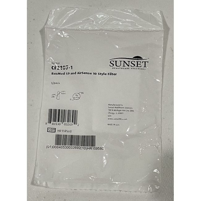 (x4) Sunset CF2107-1 Resmed S9 & AirSense 10 Style CPAP Air Filters !! 😁