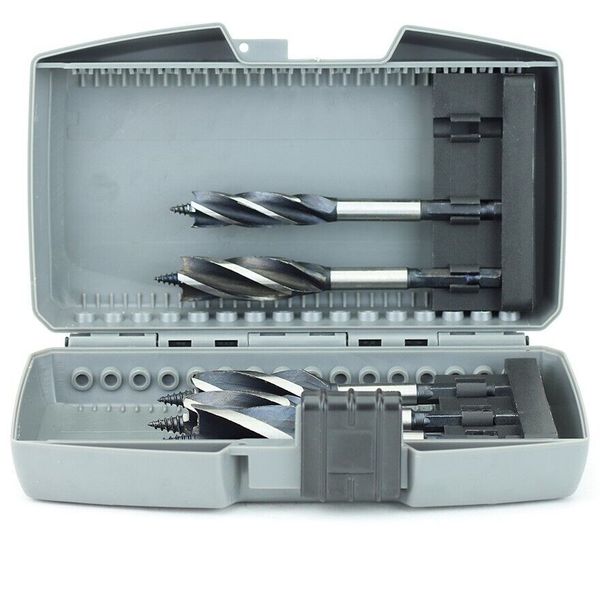 TerMight™ TMT8010 5-Piece Double Flute Drill Bit Set for Wood with Storage Case