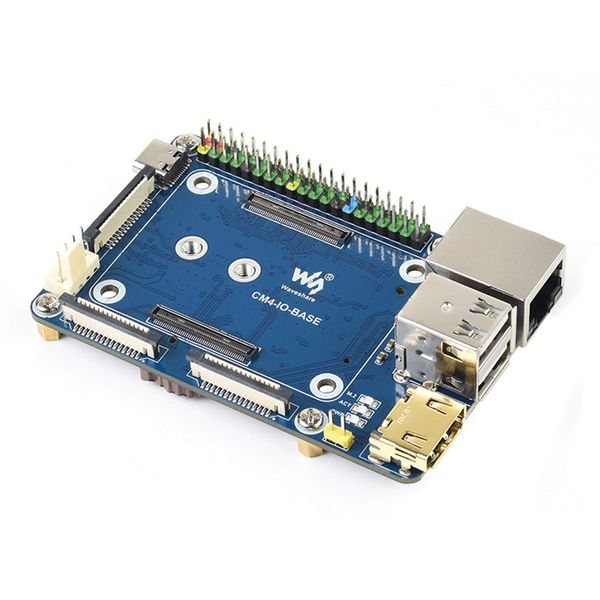 Mini Base Board for Raspberry Pi Compute Module 4 Lite/EMMC Series Module, with CM4 Socket, Raspberry Pi 40PIN GPIO Header, and Multiple Connectors, for Evaluating CM4 or Integrated into End Product