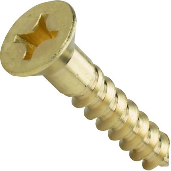 #12 x 1-3/4" Flat Head Countersink Solid Brass Wood Screws Phillips Drive Qty 50