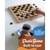 WE Games Wooden Checkers Pieces Only (1.06 inch), Checker Board Game & Backgammon Pieces, 24 Brown and Natural Stained Stackable Ridges with a Drawstring Storage Bag, Replacement Game Piece