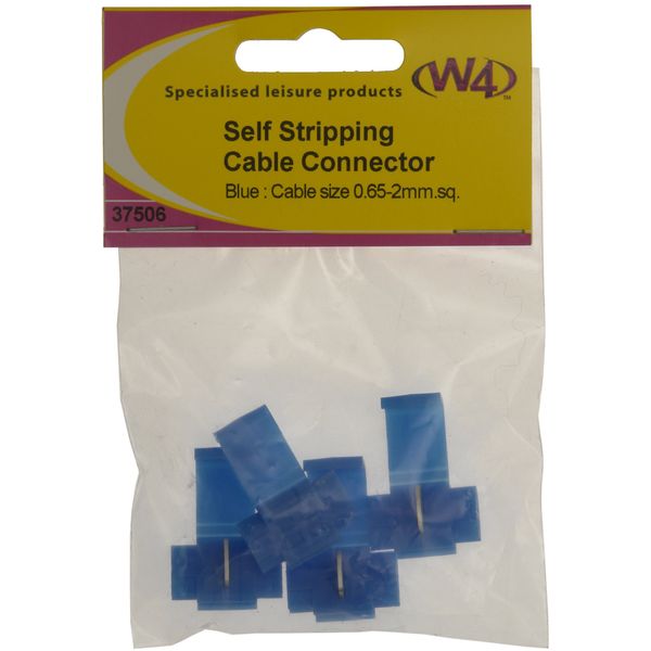 W4 Self-Stripping Cable Connector (Pack of 4) - Blue