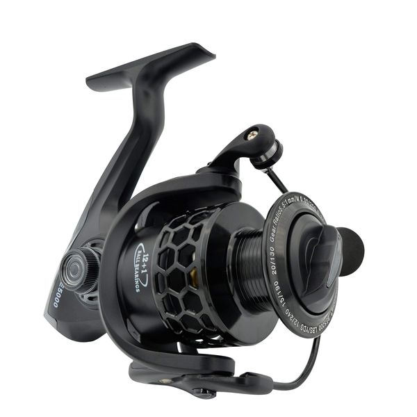 Fishdrops Spinning Fishing Reels 12+1BB Ultra Lightweight Spinning Reel Carved Aluminum Spool Affordable Smooth Reels