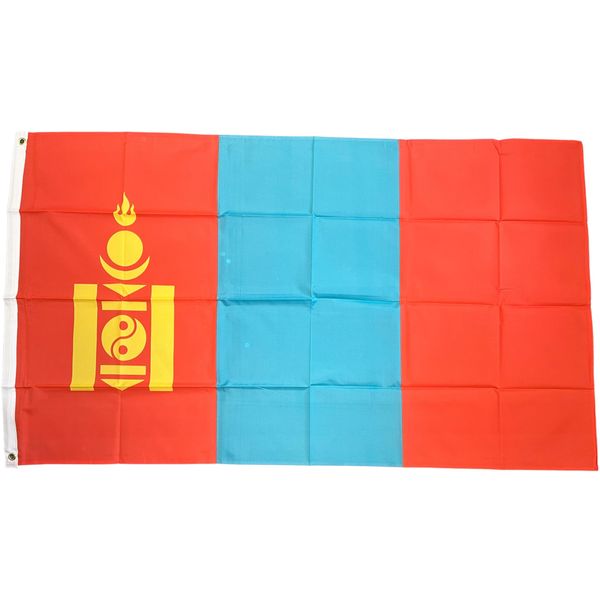 NWFlags Mongolia Flag 5ft x 3ft 75d Premium Polyester Suitable For Flagpoles | Strong Polyester 5x3 foot material flag with Eyelets