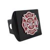Fire Dept Red Black Metal Hitch Cover
