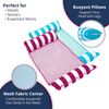 Aqua Monterey Hammock Pool Float - Three Pack - Two Light Blue & One Burgundy/White Stripe, 3-Pack