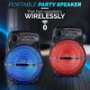 15" Portable Bluetooth Speaker Subwoofer Sound System w/LED Stand & Wireless Mic