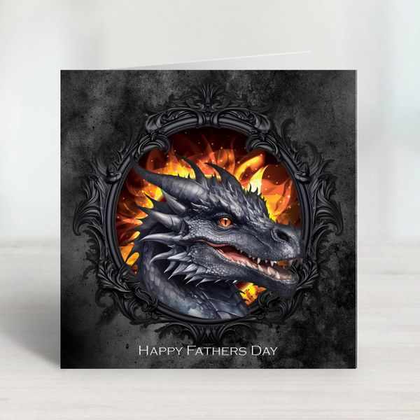 Black Dragon Gothic style Fathers Day card