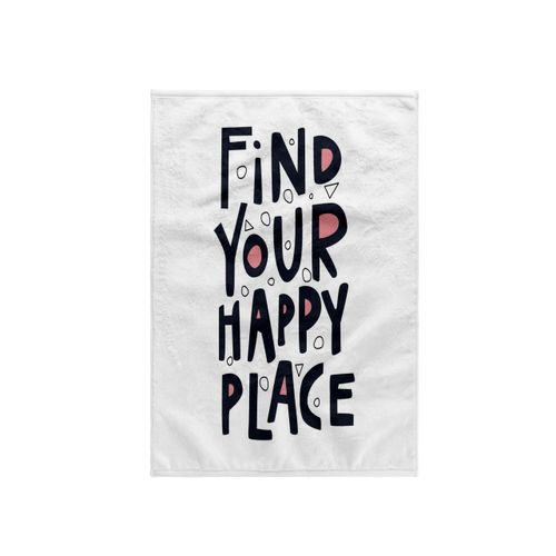 3dRose 15x22 Hand Towel - Find Your Happy Place Mental Health Awareness Motivational Quotes Rosette - Mental Health Awareness