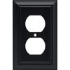 Franklin Brass Architectural (1-Pack) Outlet Covers Matte Black 1-Gang Wall Plate Single Duplex Switch Plates Electrical Guard 64218