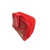 New LORENZ 13cm Soft Leather Patchwork Twin Zip Round Purse Wallet ID Window Red