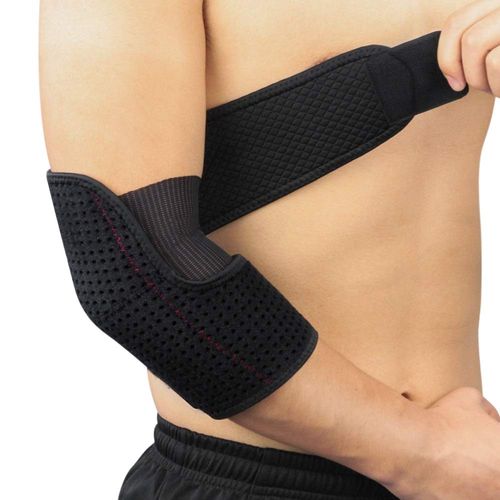 Elbow Support Brace Compression Neoprene Sleeve with Adjustable Strap Arthritis Joint Injury Pain Relief Arm Support for Women Men Breathable Tennis and Golfers Elbow Guard Protector Elbow Pad(Single)