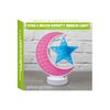 Global Gizmos Moon & Star Infinity Mirror Light, White, Pink & Blue