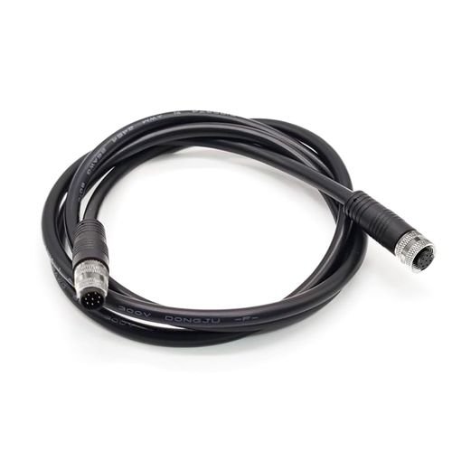 Quanmin M12 8 Pin Male to Female Aviation Sensor Connector Cable Waterproof M12 A Code Shielded Signal Cables (2M/6.6ft) AC/DCIndustrial Molded Wire AWG24 Electrical PVC Cable 60V
