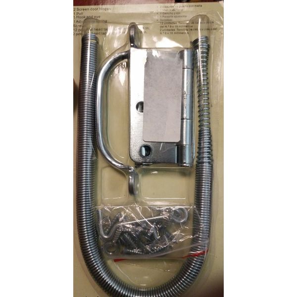 Gatehouse Screen Door Set  Hinges, Hook Pull Adjustable Spring Screws Hardware