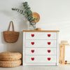sourcing map 4 Packs Ceramic Drawer Knobs, Heart-Shaped Dresser Pulls, Decorative Drawer Knobs with M4 x 25mm Screw for Cupboard Wardrobe, White/Silver