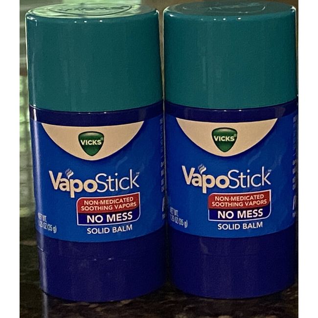 Lot of 2 Vicks Vapo Stick Solid Balm No Mess Soothing Vapor 1.25oz