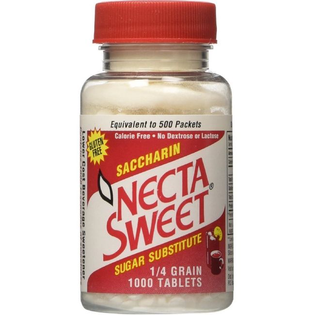 Necta Sweet Saccharin Sugar Substitute 1/4 Grain 1000 Tablets