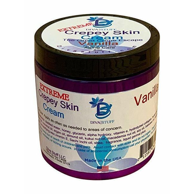 Extreme Crepey Skin Body & Face Cream W/ Hyaluronic Acid, Alpha Hydroxy,Vanilla