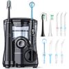 Water Flosser and Toothbrush Combo in One, 600ml Oral Irrigator and Electric Toothbrush with 7 Jet Tips, 2 Brush Heads Whitening Toothbrushes, Dental Water Flosser for Braces, White