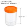 PATIKIL 120mL Sample Cups, 2 Pack Sample Containers Leak Proof Screw Cap for Lab Home, Orange