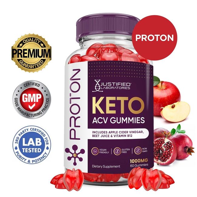 Proton Keto ACV Gummies 1000MG Apple Cider Vinegar 60 Gummys