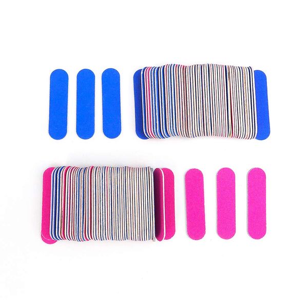 100/200/500/1000Pcs/Kit Mini Disposable Wood Sandpaper Nail Files, Disposable Double Sided Emery Board Manicure Pedicure Tools (100pcs)