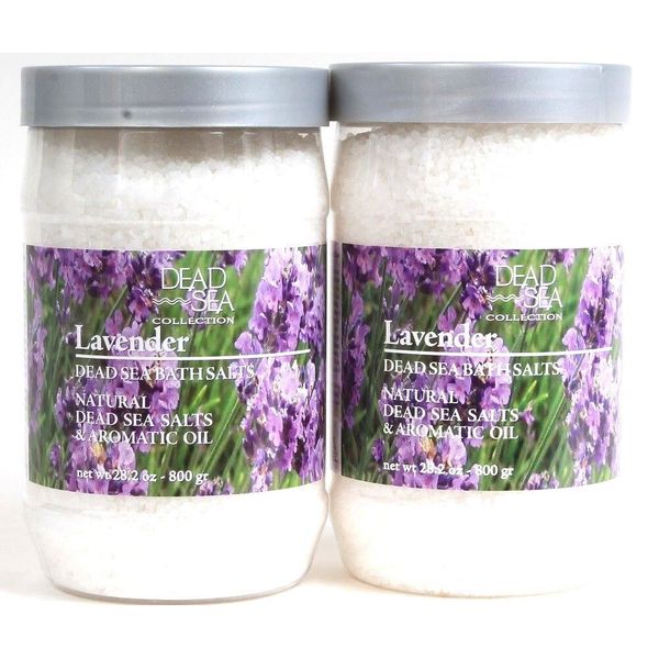 2 Dead Sea Collection 28.2oz Natural Lavender Bath Salts Minerals & Aromatic Oil