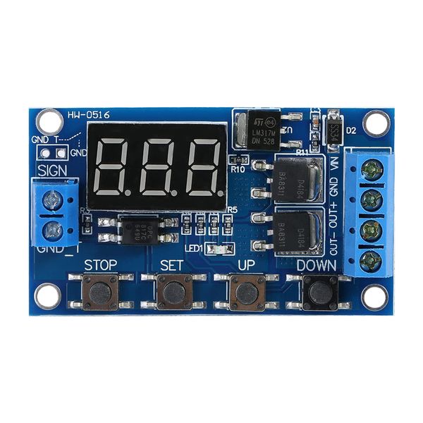 DC 5V-36V Trigger Cycle Delay Timer Switch with LED Display, Dual-MOS Adjustable Timer Delay Controller Board Module 0.01s-999min
