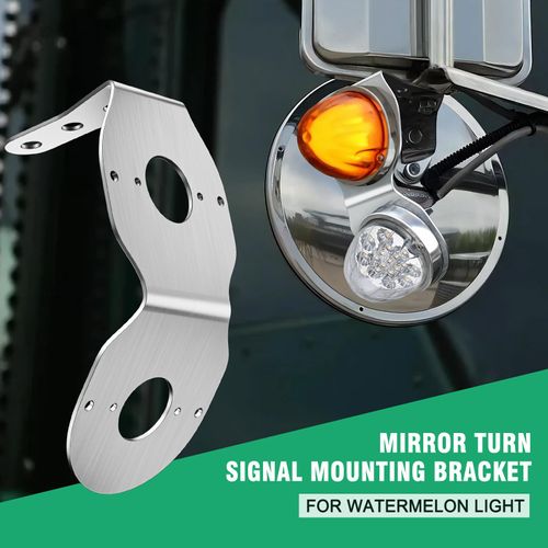 HOCHO Upgraded Dual-Slot Watermelon Light Bracket, Watermelon Mirror Turn Signal Bracket for 2 pcs Lights, Stainless Steel Turn Signal Mounting Plate-2 Pcs Metal Mounting Plate Holder