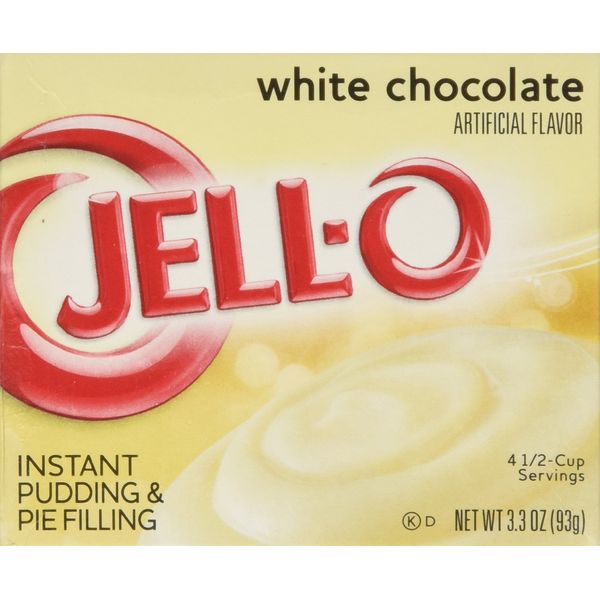 Jell-o Instant Pudding & Pie Filling, White Chocolate, 3.3-ounce Boxes (Pack of 4)