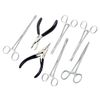 AAProTools 7 Body Piercing Instruments Kit Tools Pennington Forceps (Black PVC Grip)