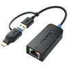 Cable Matters USB LAN Converter Adapter, Supports 2.5Gbps, Wired LAN Adapter, Thunderbolt 3 Compatible, USB A USB C Adapter