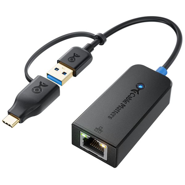 Cable Matters USB LAN Converter Adapter, Supports 2.5Gbps, Wired LAN Adapter, Thunderbolt 3 Compatible, USB A USB C Adapter