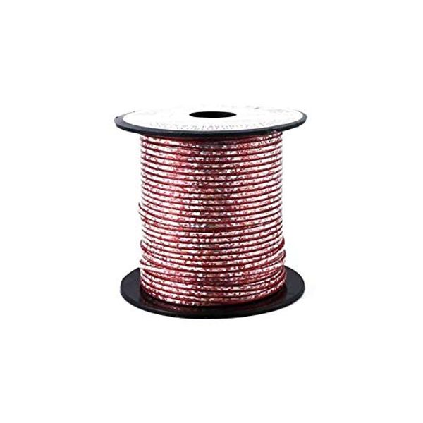 Red Holographic Plastic Craft Lace Lanyard Gimp String Bulk 50 Yard Roll
