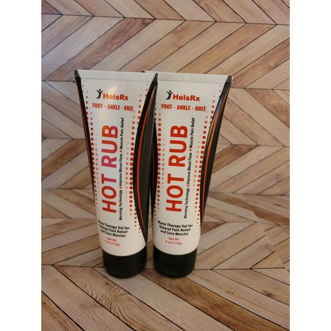 New Lot Of 2 HelsRX Hot Rub Foot Ankle Knee Therapy Pain Relief 4 oz