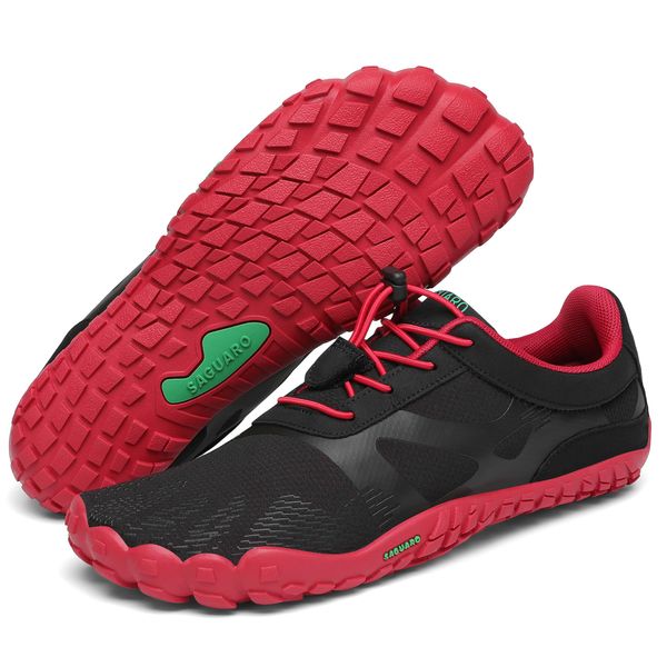 SAGUARO Zehenschuhe Damen Barfuß Laufschuhe Herren Barfußschuhe rutschfeste Dunkelrot 40 EU