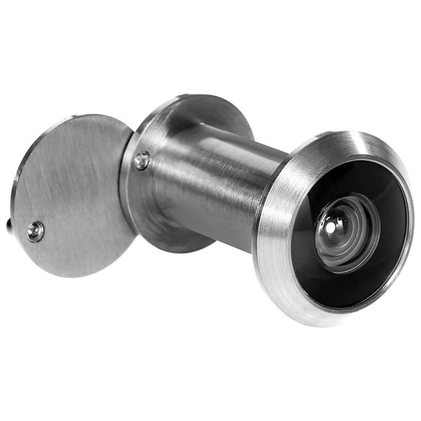 Stoppwerk Door Viewer Stainless Steel - 14mm Spy Hole for Installation in 35-55mm Doors - 200° Wide Angle Door Peephole incl. Glass Privacy Screen