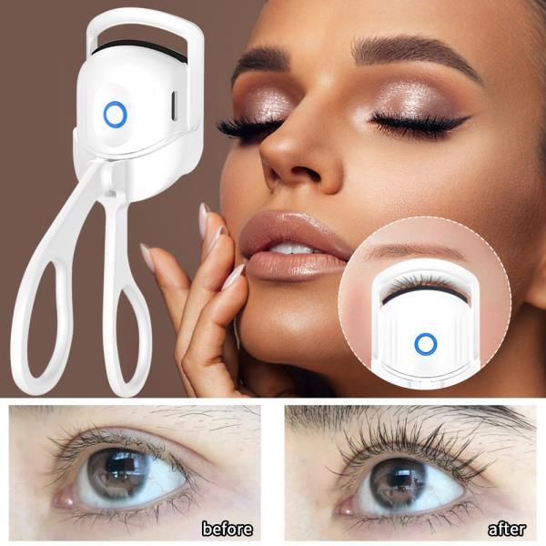 Electric heated eyelash curler, mini temperature control charging, long-lasting makeup tool