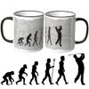 JUNIWORDS Mug – Choice of Motif & Colour – "Evolution Golf" – Black