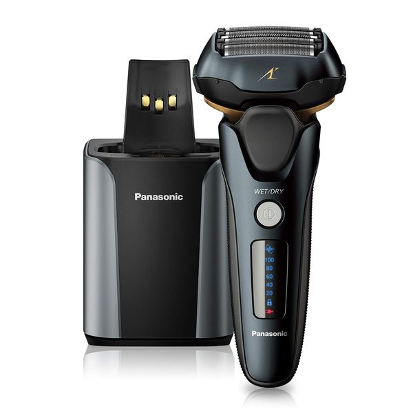 Panasonic Electric Razor for Men, Electric Shaver, ARC5 with Premium Automatic Cleaning and Charging Station, Wet Dry Shaver Men, Cordless Razor, with Pop-Up Trimmer ES-LV97-K, Black