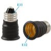 100pcs Socket Adapter Converter E11 Base to Candelabra E12 Black LED Lamp Holder