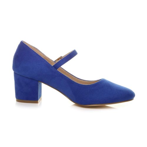 AJVANI Womens ladies mid block heel strap work evening party mary jane court shoes size 4 37
