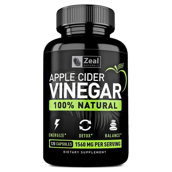 Zeal Naturals 100% Natural Raw Apple Cider Vinegar Zeal Naturals Apple Cider Vinegar 1560mg 120 Capsules