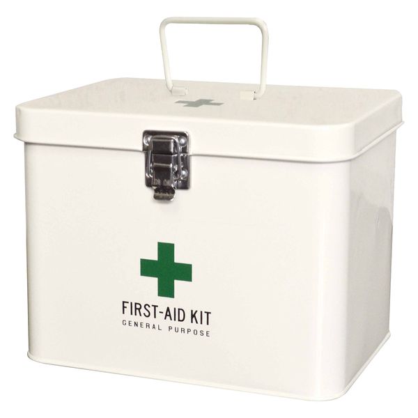 KAIJapan Medico Tin Stylish First Aid Kit (Divider and Tray Included) Ivory, M Size 160007