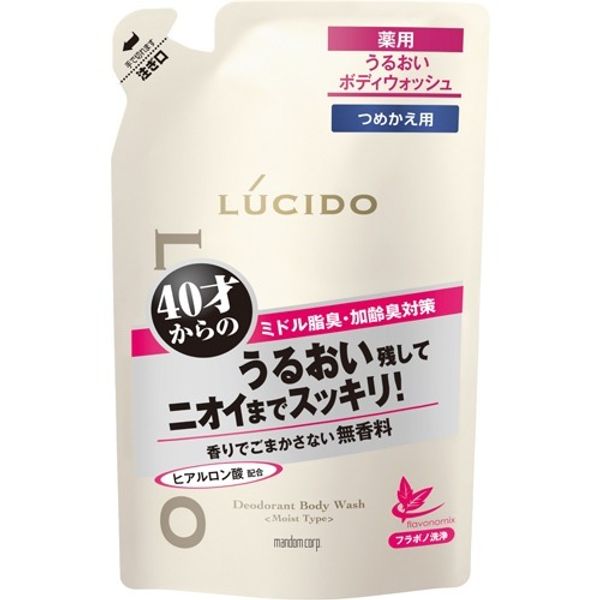 Mandom Lucido Medicated Deodorant Body Wash Moisturizing Type Refill 380ml