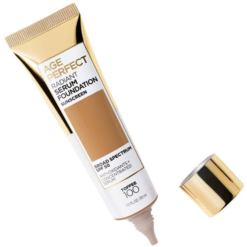 L'Oreal Paris Age Perfect Radiant Serum Foundation with SPF 50, Toffee, 1 Ounce