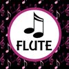 CafePress Flute Musical Notes 4" Round MDF Wood Ornament