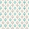 My Tiny World Dolls House Miniature Teal Heraldic Diamond Wallpaper