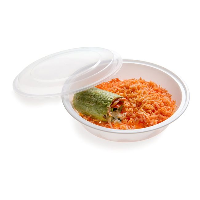 24-oz Asporto Microwavable To-Go Container - Clear Round Soup Container with for